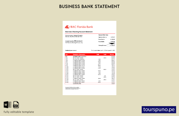 listo para imprimir plantilla de plantilla de Word y PDF de declaración empres 9